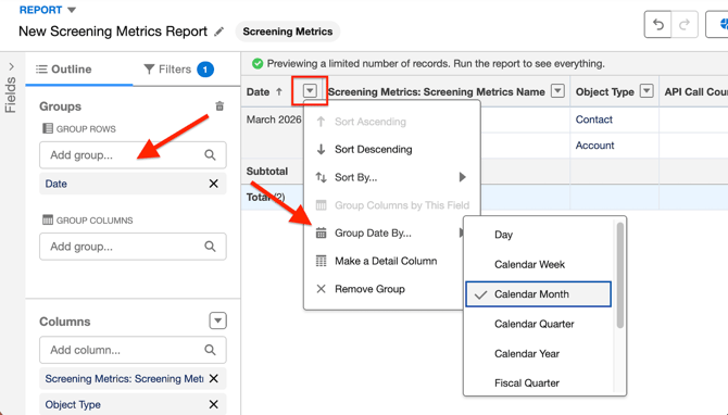 salesforce-metric-report-group-by-date