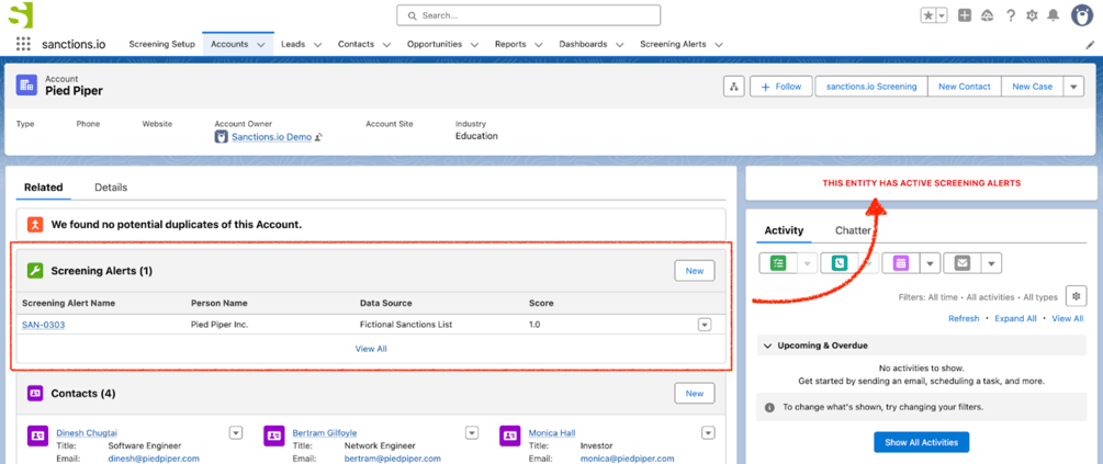 Advanced Customization Options for sanctions.io in Salesforce